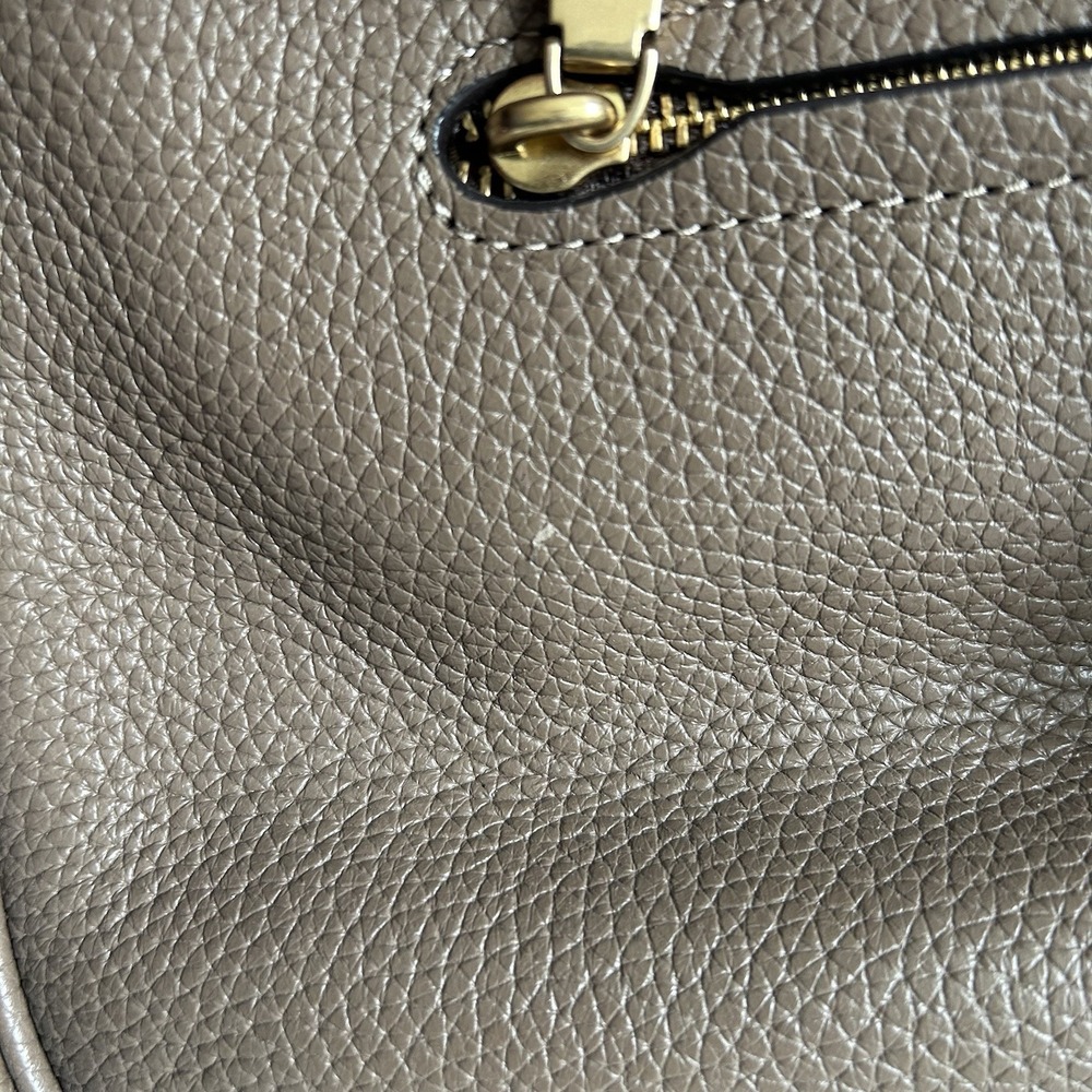 Coach Cary Dark Stone Pebbled Leather Shoulder Bag CC435 Excellent - Picture 5 of 12